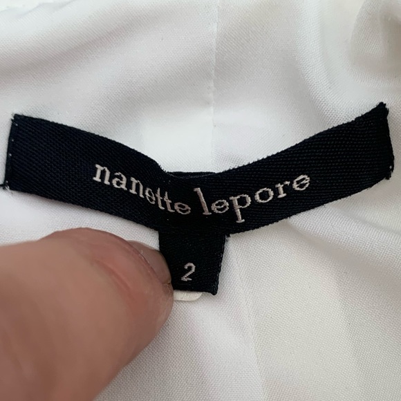 Nanette Lepore White Geometric Pencil Skirt 2 - Picture 2 of 4